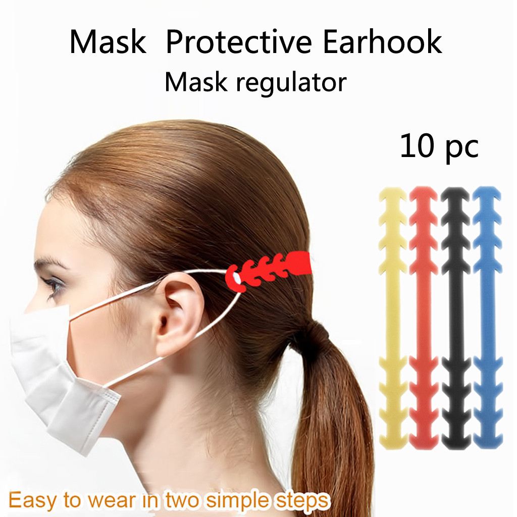 25# 10pc gear justerbar anti-slip maske øregreb forlænger krog ansigtsmasker spænde holder maske ørekrog tilbehør