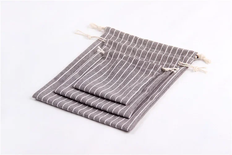 Bomullsposer med snor til bryllup, jul, diy-pakke, små, enkle poser, støvtette oppbevaringsposer til hjemmet