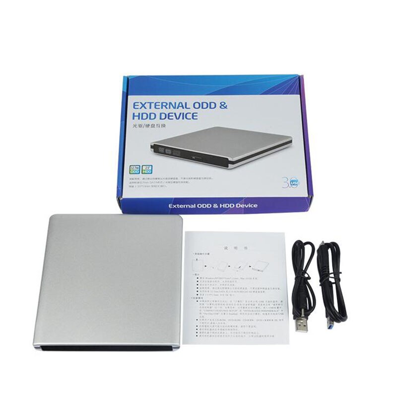 Extern dvd-brännare usb 3.0 mobil extern stationär bärbar dator hårddisk aluminiumlegering byte röd