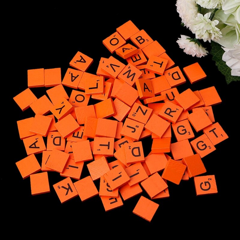 100Pcs Wooden Colourful Tiles Mix Letters Varnished Alphabet100Pcs Wooden Colourful Tiles Mix Letters Varnished Alphabet