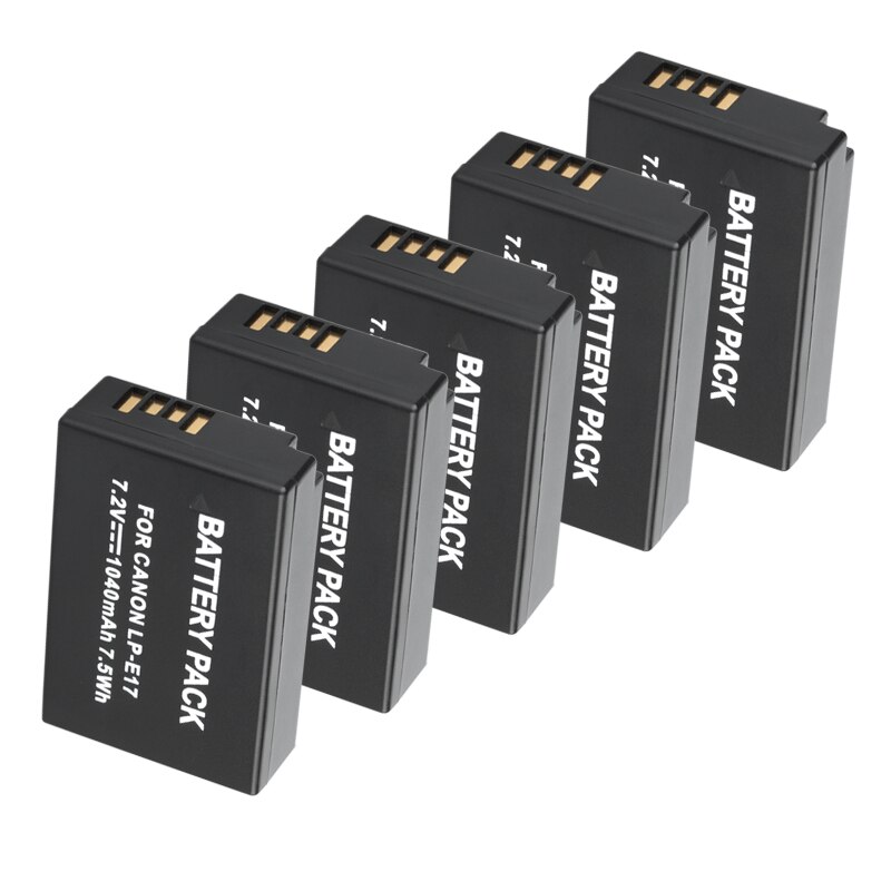 LP-Batería de LP-E17 E17 LPE17 para cámara, 1040mAh, para Canon EOS 200D, M3, M6, 750D, 760D, T6i, T6s, 800D, 8000D, Kiss, X8i: 5Battery