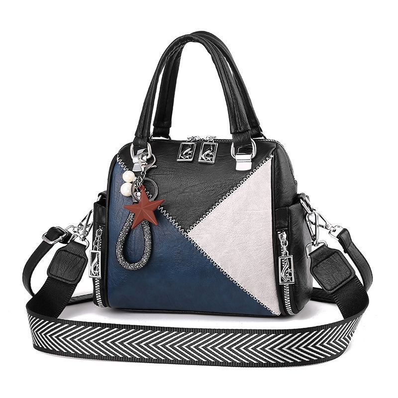 Nova moda multifuncional de um ombro saco do mensageiro das senhoras ao ar livre grande-capacidade bolsa macia e confortável: blue white