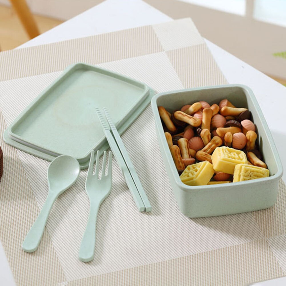 Large Capacity Portable Lunch Box Bento Lunch Box with Spoon Chopsticks Fork Food Storage Container Food Container Dinnerware