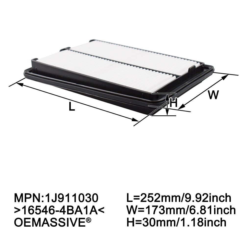 Filtro de aire del motor 16546-4BA1A para Renault Kadjar Koleos II Samsung QM6 , para Nissan Qashqai J11 x-trail Xtrail Rogue