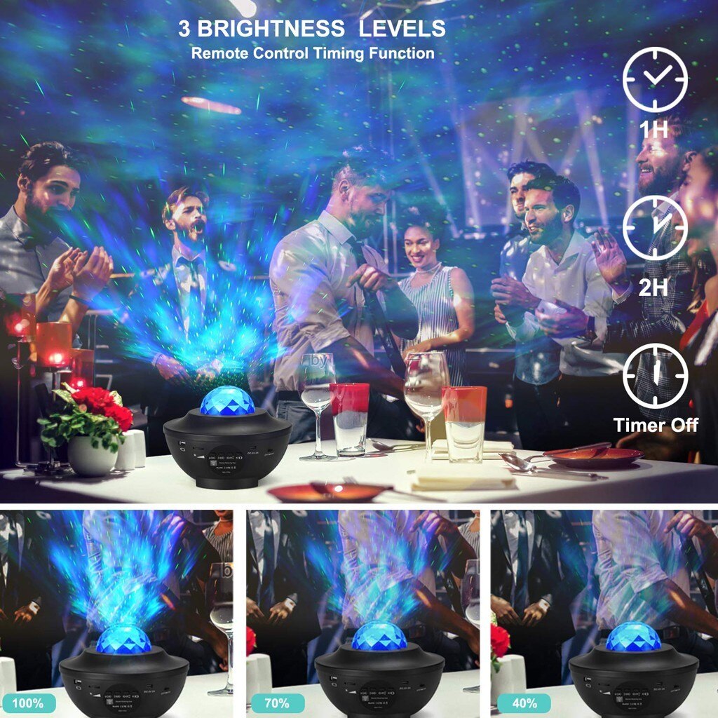 Kleurrijke Sterrenhemel Galaxy Projector Lamp Oceaan Golf Ster Licht Kamer Romantische Decor Led Nachtlampje Opladen Projectie # Yg