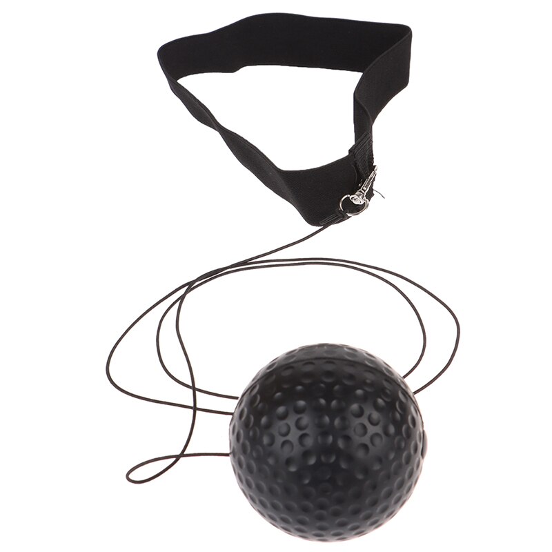 Pu-boll huvudmonterad speed ball boxning magisk boll kamp boll pannband för reflex reaktionshastighet träning i boxning stansning: Svart