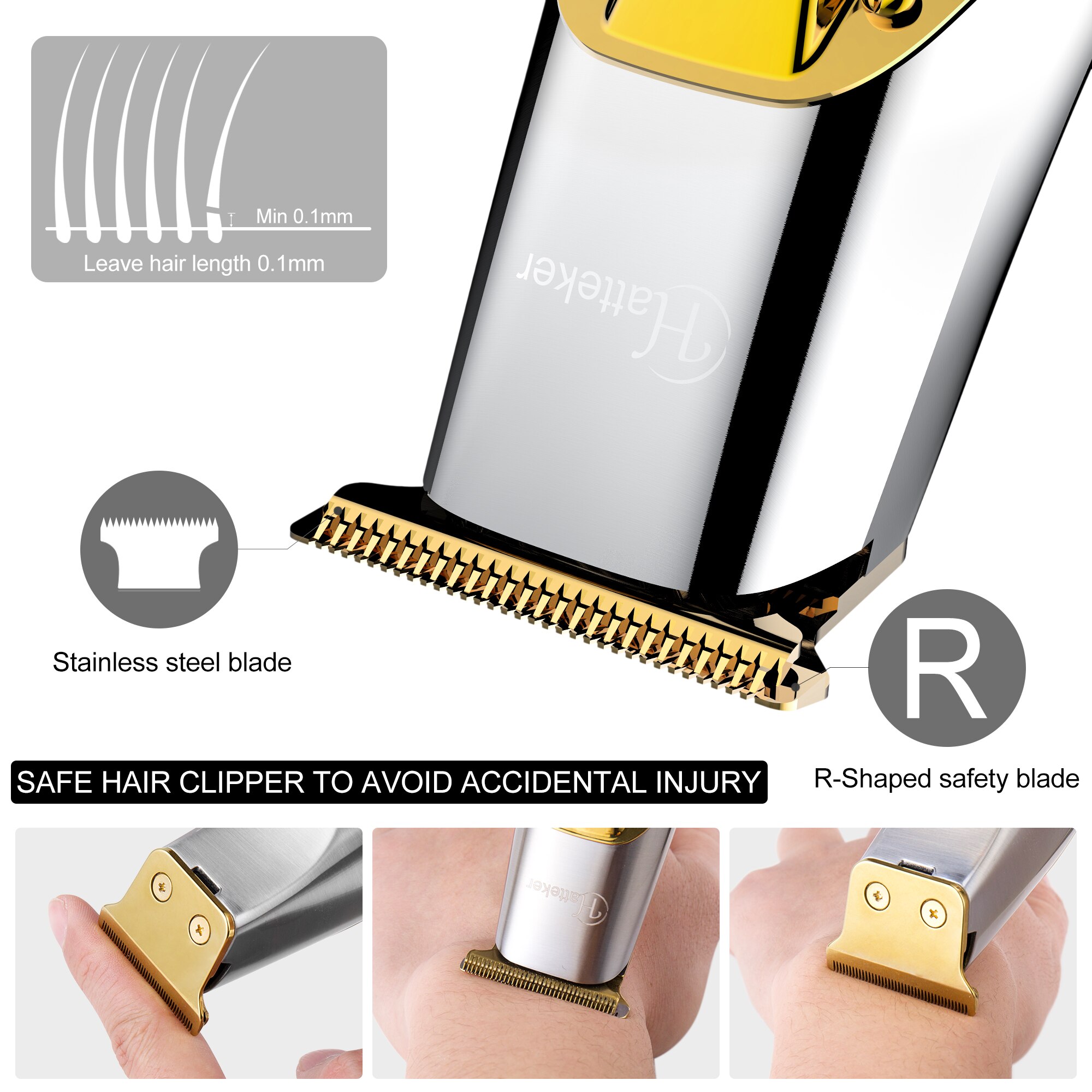 Hatteker Tondeuse Voor Man Professionele Draadloze Brood Trimmer Elektrische Thuis Haar Cutter Gommer Kit Voor Baber