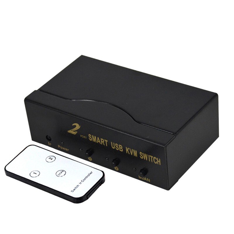 USB Kvm Switch VGA splitter Schalter Adapter Drucker Verbinden Tastatur Maus 2 PCs Verwenden 1 Monitor with kabel