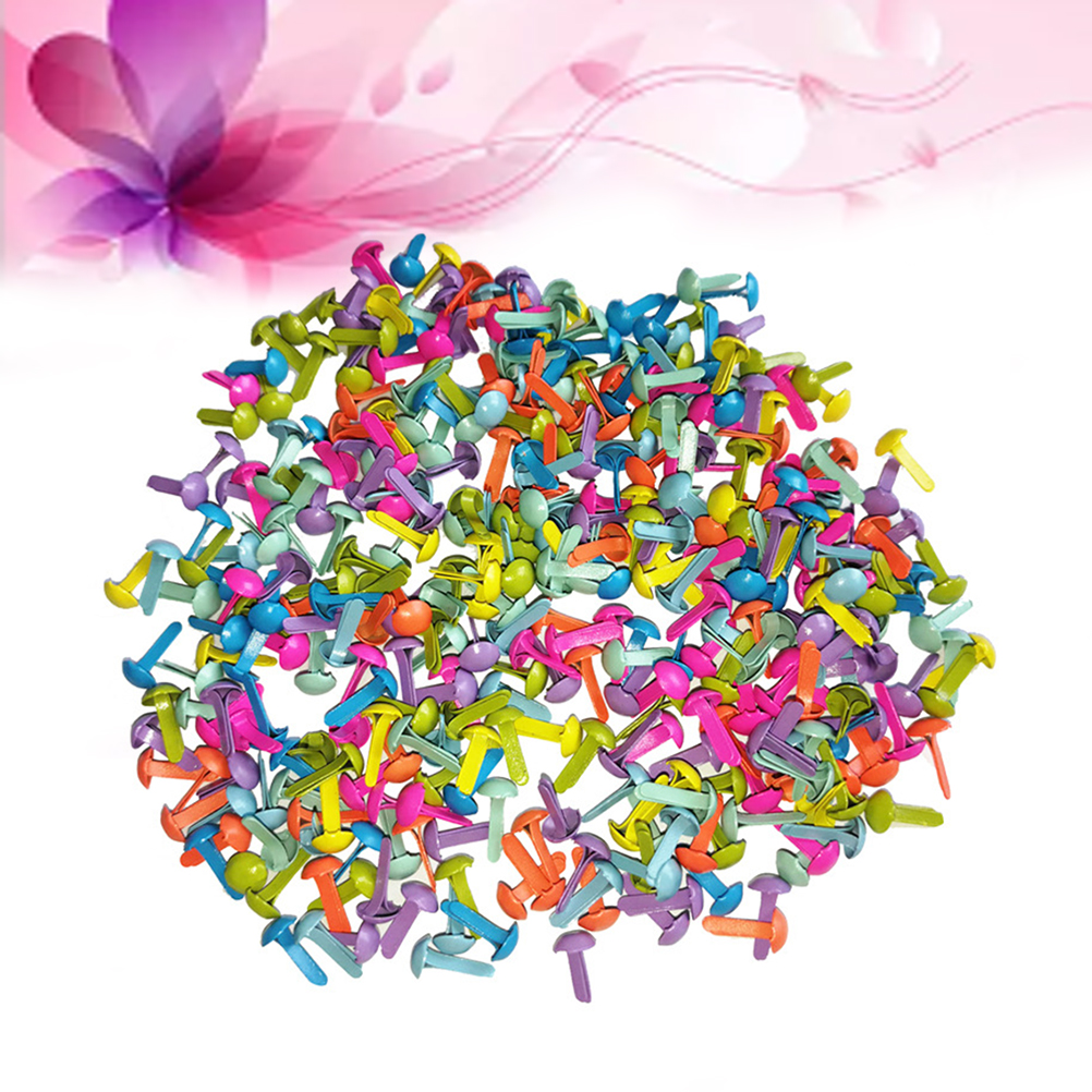 100 stk mini brads assorterede farver runde brad pastel brads udsmykning fastener brads til scrapbog fremstilling stempling diy