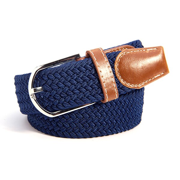 20 kleuren heren dames canvas effen band metaal lepel geweven stretch tailleband ремень: 7