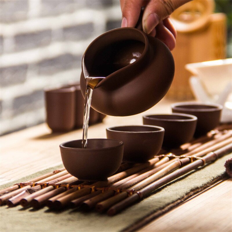 Lila lera gongdao kopp teservis tekanna kinesisk kung fu vattenmugg kontor tekopp hem handgjord vattenkokare drinkware teware