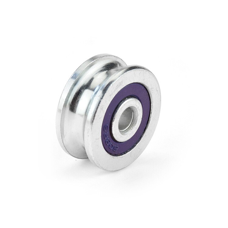 2 st spår u-formade icke-standardlager remskiva styrhjul rullvals  r4 rund spår vajerhängande hjul 6 x 28 x 12mm