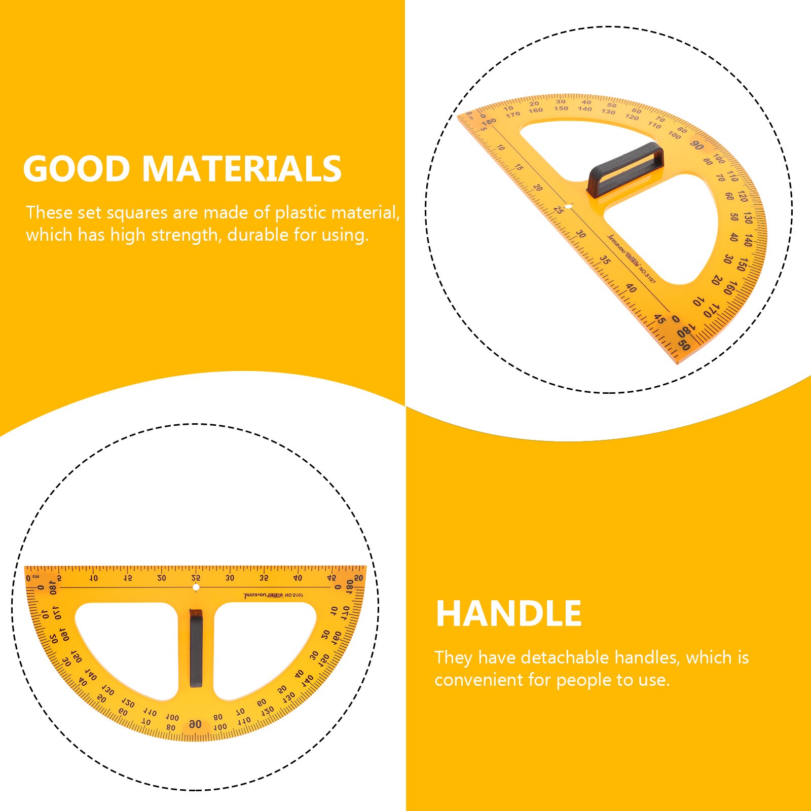 Teaching Tool Plastic Protractor Angle Protractor Measuring Protractor for Math Teaching Blackboard Teacher