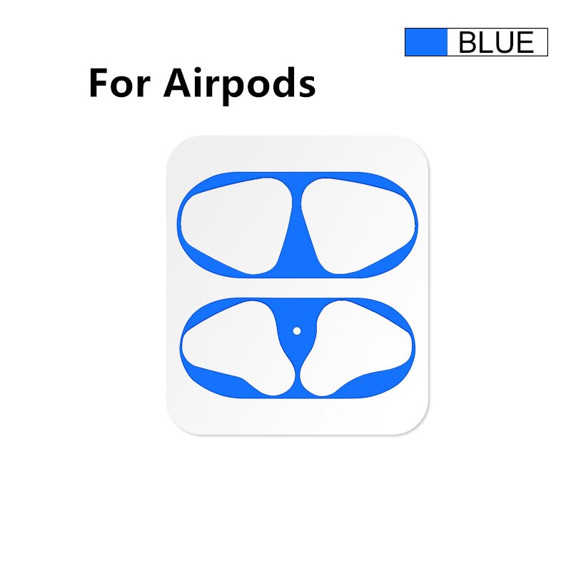 Dust Guard Voor Apple Airpods 1 2 Bluetooth Oortelefoon Metalen Voor Airpods1 Air Pods 2 Draadloze Hoofdtelefoon Opladen Box Stofdicht case: blue for airpods