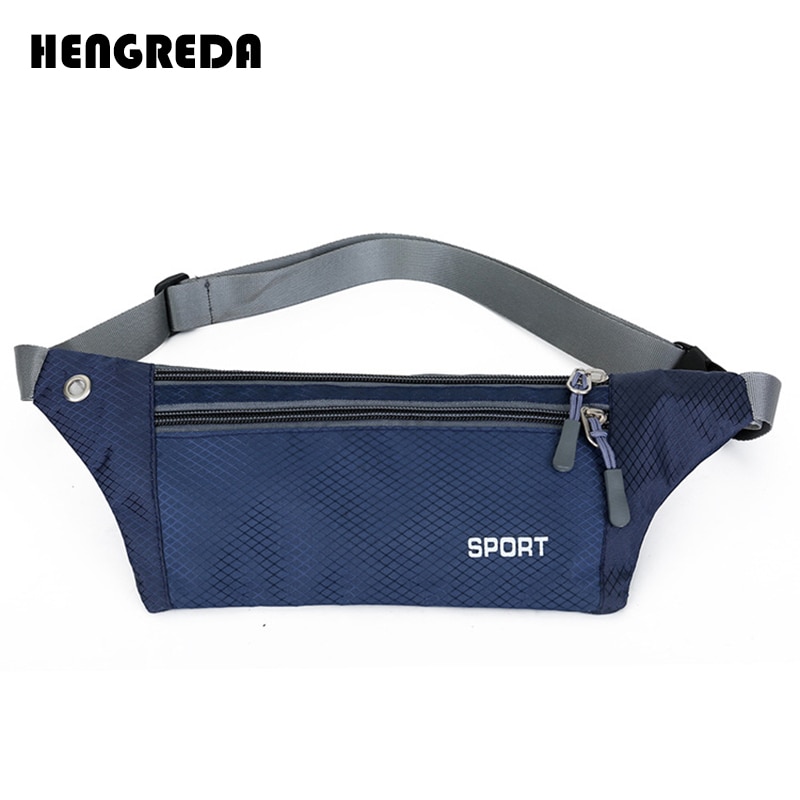 Fanny Pack Bum sac femmes hommes taille mince sac pour voyage étanche avec trou pour écouteurs: navy blue fanny pack