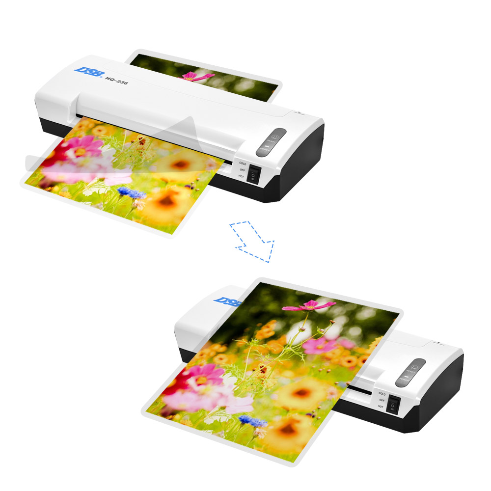 Dsb  a4 photo cold laminator free paper trimmer cutter 1.5-2 min warm  up 400mm/ min fast speed for 80-125 mic film laminering