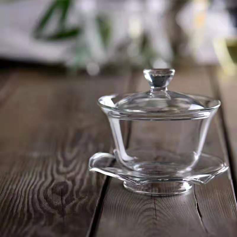 Heat Resistant Glass Tea Tureen Transparent Bowl Cup Dish Set Household Teaware: 4