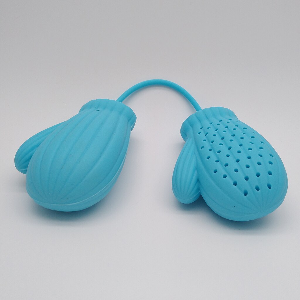 1Pcs Kerst Handschoenen Vorm Siliconen Mesh Thee-ei Kopje Thee Filter Perfect Theezeefjes