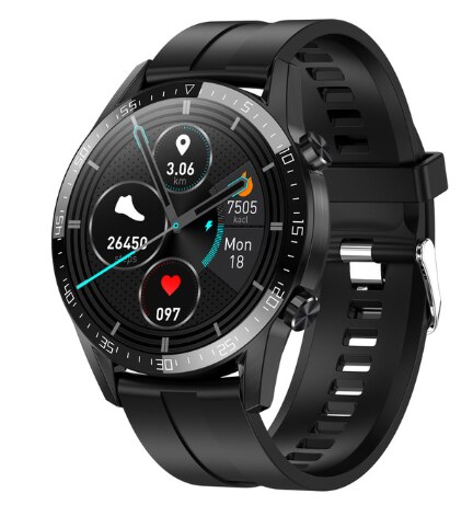 Reloj Inteligente Slimme Horloge Android Mannen Waterdichte IP68 Smartwatch Mannen Smart Horloge Kerst Voor Het Jaar: Black Silicone