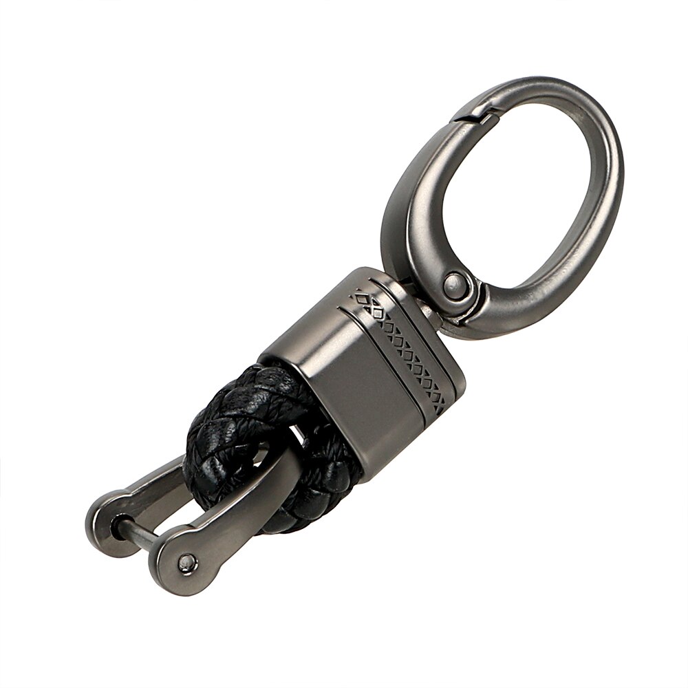 YOSOLO Thick Rod Car Keychain Metal Key Rings Interior Accessories Classic Key Ring D Shape Horseshoe Key Holder: black keyring