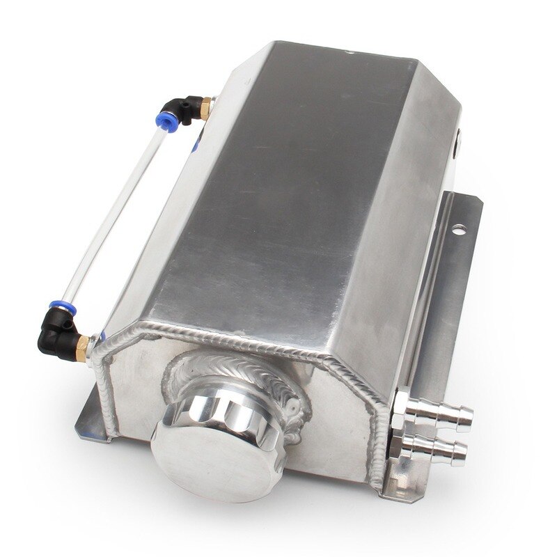 1Pc Universele Aluminium Auto 1L 2L Motorolie Vangst Kan Breather Tank Koelvloeistof Herstel Water Fles Kan Gepolijst Reservoir: 2L Silver