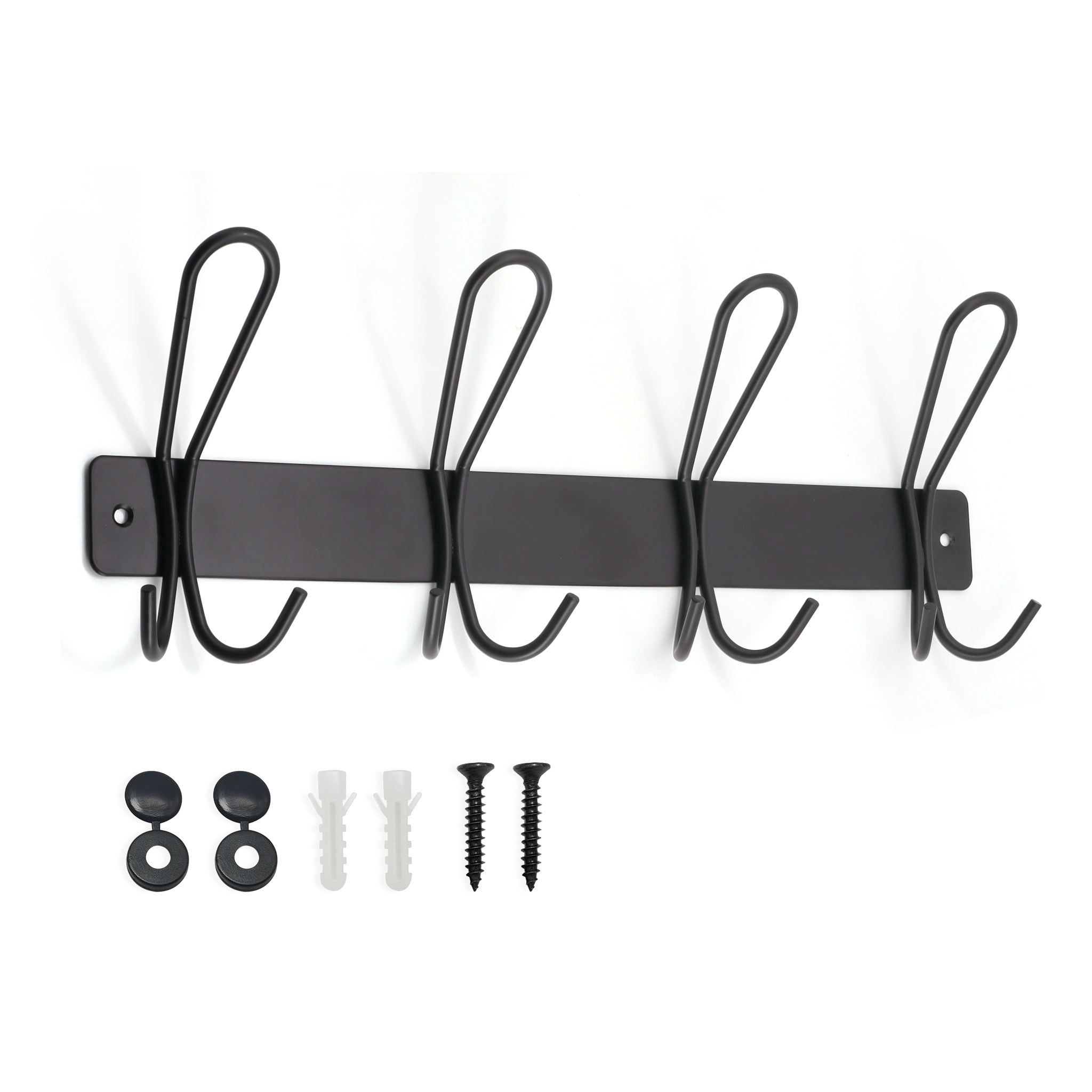 Perchero de montaje en pared con 4 ganchos triples, Perchero de Metal resistente para colgar chaqueta, ropa y sombrero: Gris claro