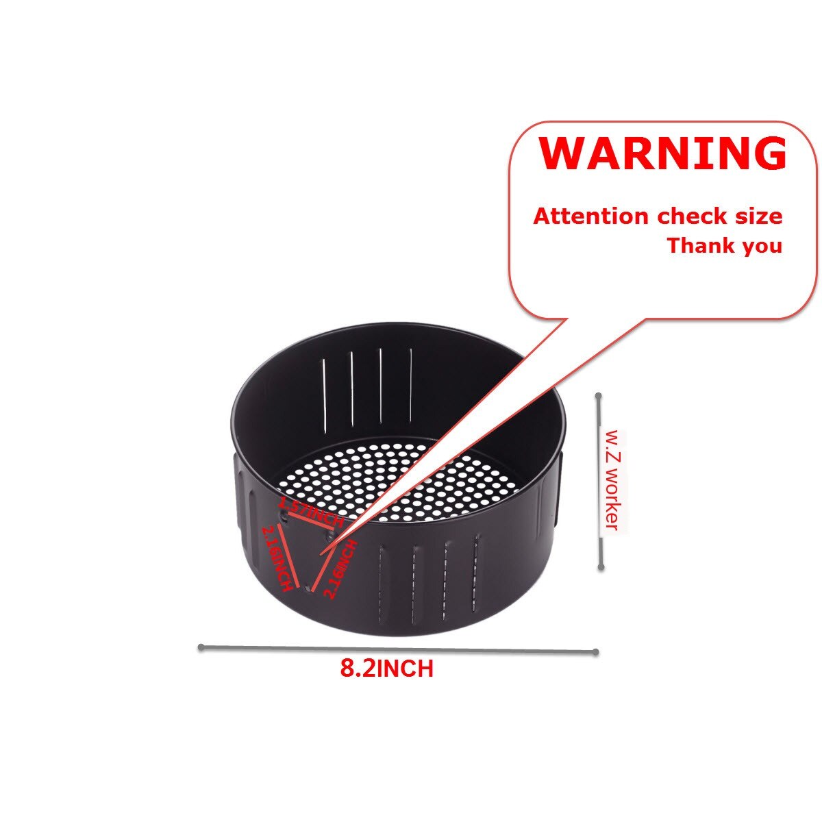 Air Deep-Fried Pot Accessories Food Basket Fryer Basket Baking Basket Draining Basket 2.6-3.5-5.5L Various Models Adapt