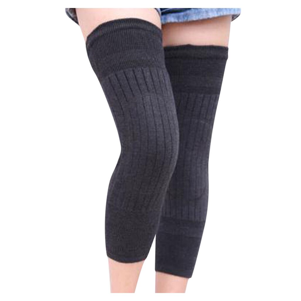 2PCS Winter Thermal Knee Brace Leg Warm Sport Leggings Compression Elastic Support Pad Fitness Running Cycling Knee Support#G4: Gray 