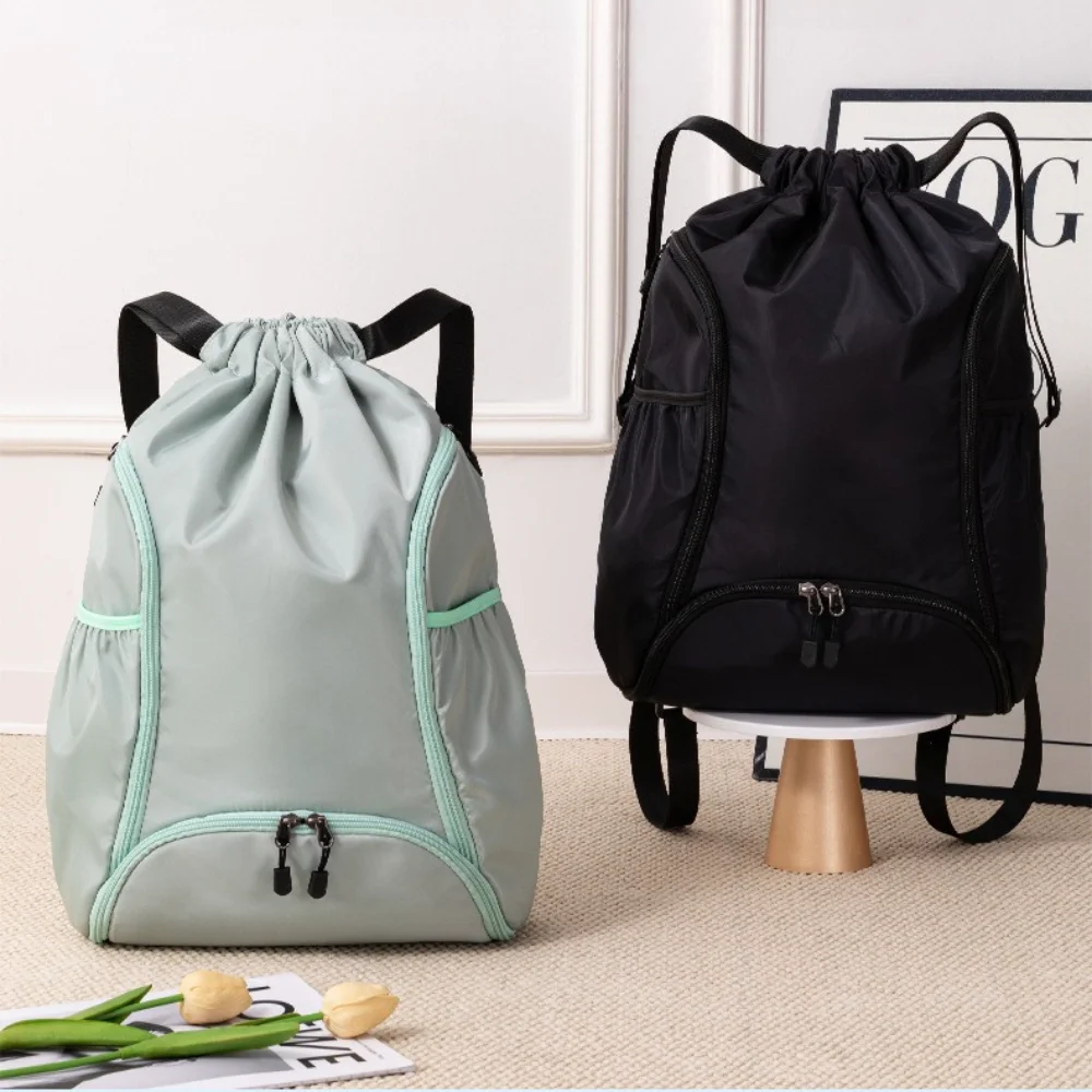 Large Capacity Sports Backpack Basketball & Swimming Bag with Drawstring Pockets, Multi-Functional Gym Bag for Training Travel