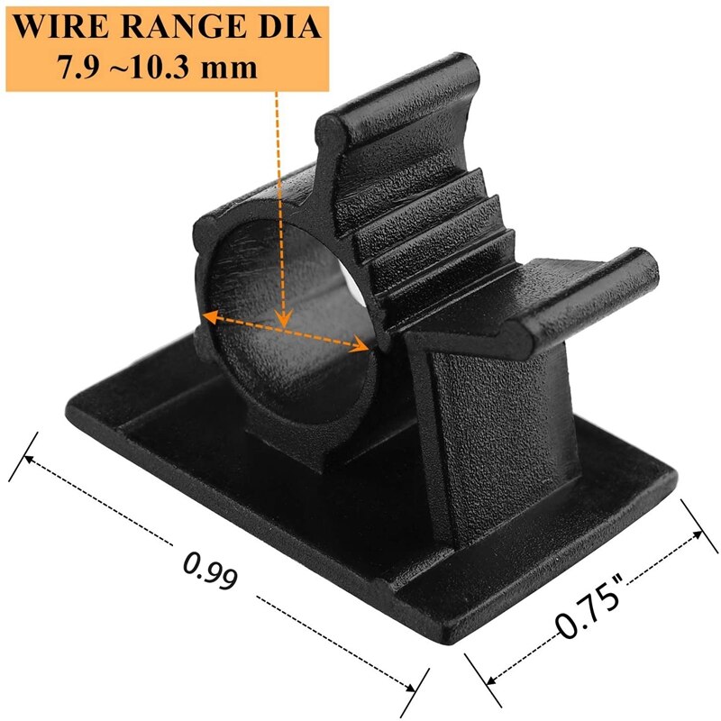 PPYY-100Pc Self Adhesive Cable Clips Wire Clips Cable Clamps Tie Holder Cable Wire Organizer Management for Car
