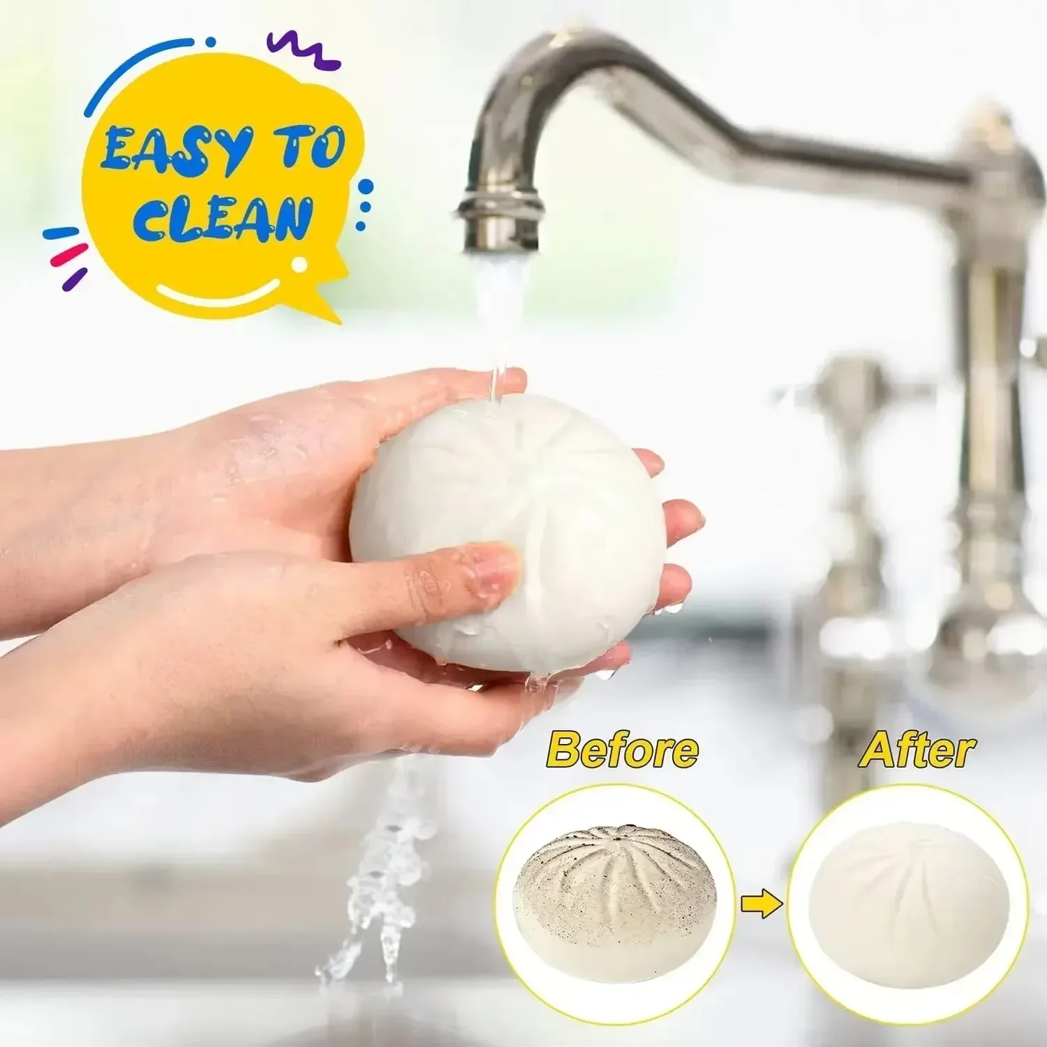 Bolas antiestrés coloridas para bolas de masa, juguete sensorial para apretar, pelota para aliviar el estrés, juguete de mano, bollo con vaporizador de alimentos, escritorio elástico