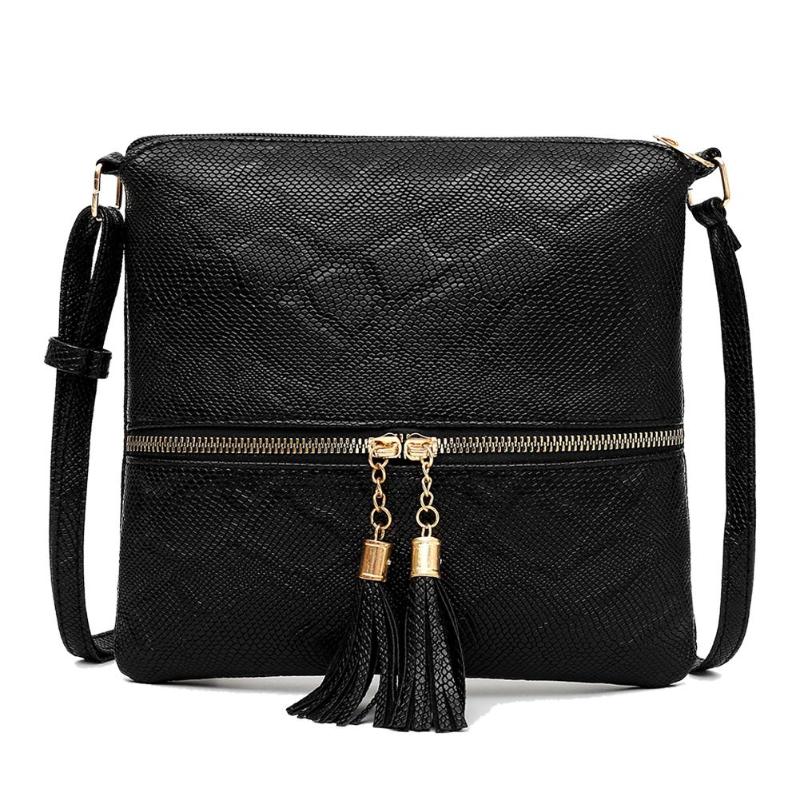 Serpentin messenger bag kvinnor pu läder shopping tofs axel handväska klassiska ormtryck crossbody väskor