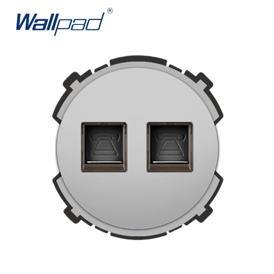 Wallpad 2 tel telefoon wandcontactdoos functietoets alleen zwakke stopcontacten cat 3: Grijs