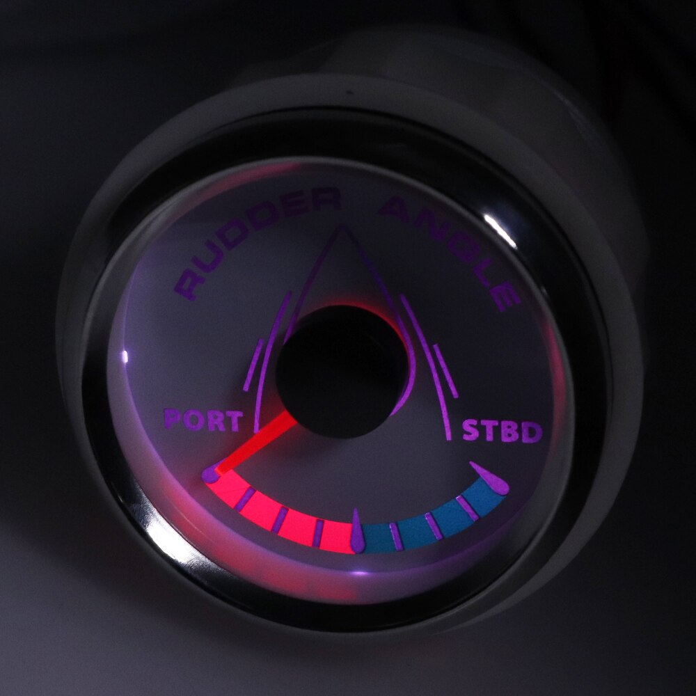 85mm Rudder Angle Indicator Gauge Meter 0-190ohm With Mating Sensor 52mm Marine Angle Meter 8 Color Backlight