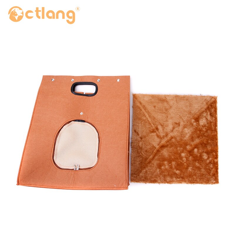 Botique-Pet Cat Carrier, Folding Portable Wool Felt Cave Bed Travel Bag For Cat Puppy 3 In 1 Multifunctional Nest Felt Walking