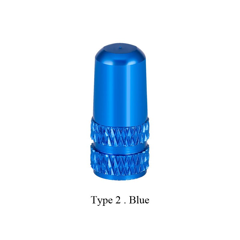 Fahrrad Reifen Ventil Kappe Aluminium Schrader/Presta Ventil Kappe Fahrrad Reifen Kappen Mit Vakuum Reifen Gesetz Mund Mutter Radfahren zubehör 2Pcs: type2.blue