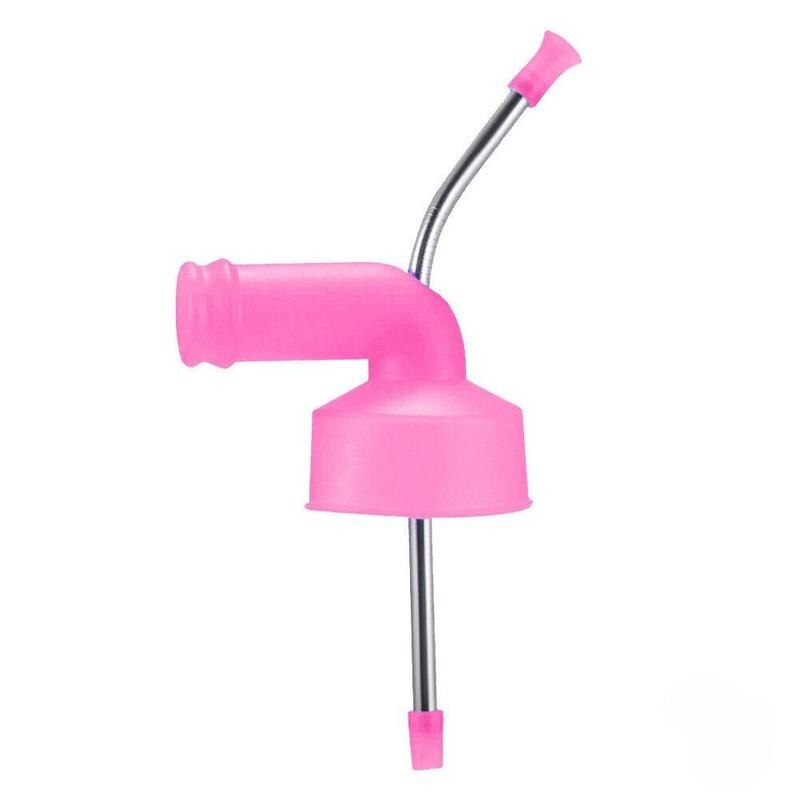 1PC Bier Schnorchel Stroh Bier Dispenser Doppel Schnorchel Trinken Bier Bar Werkzeuge Festivals Party Dispenser Unterhaltung Zubehör: 02-Pink Short