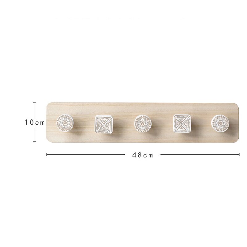 Nordisk veggkrok treklær lue nøkkelholder kroker heklet geometrisk arrangør kleshengere dekor hjem hotell hybel dekorasjon: 5 kroker