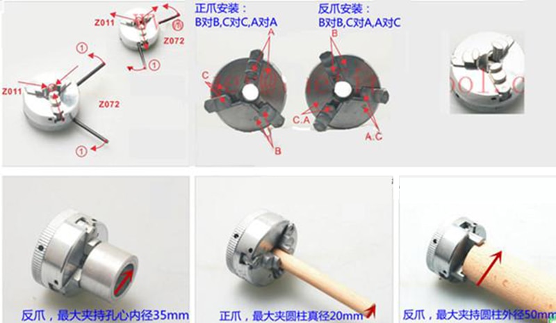 CNC Brand 3" 3 Jaw Lathe Chuck 45mm Manual Chuck Self-Centering Mini Lathe Parts Diy Metal Lathe Accessories