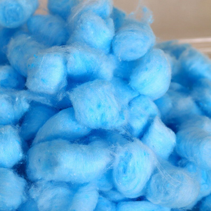 100pcs Natural Cotton Balls Small Animal Breathable Warm Hamster Cage House Filler Supply: Blue