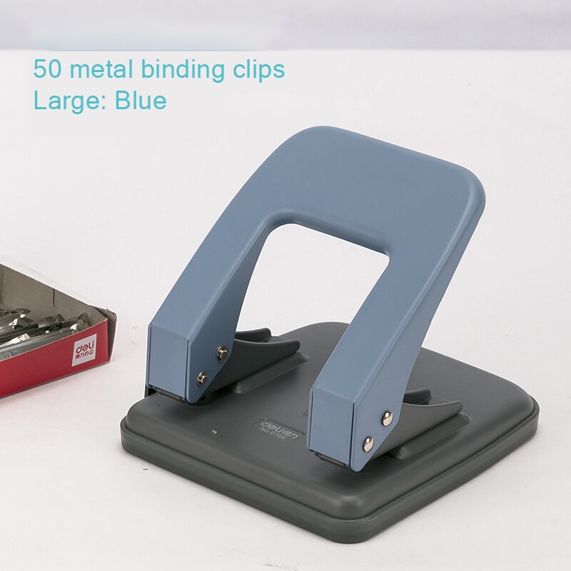 Double Hole Punch Binding Machine Loose Leaflet Small Student Round Hole Ring Hole Manual Document Paper Book Punch Machine: 35 metal clip