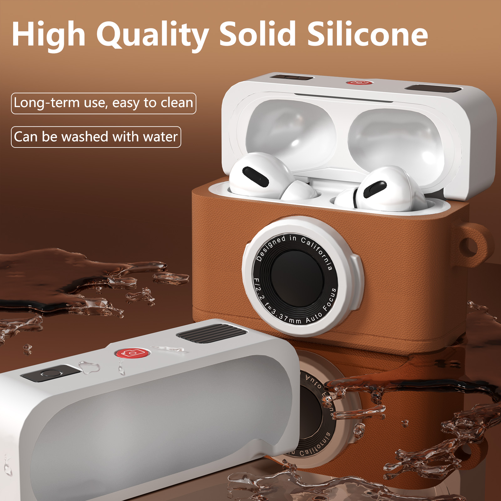 Til airpods pro 2nd gen cover, leveres med 2 kroge, sjovt kamera udvendigt 3d til airpods pro 2 beskyttelsesetui