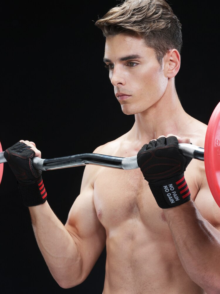 Guanti per sollevamento pesi uomo donna guanti da allenamento bilanciere palestra guanti da Fitness con supporto per il polso per allenamento cosacco esercizio proteggi
