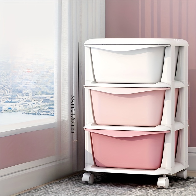 3/5 layer Drawer Style Multi-layer Storage Cabinet, Durable Plastic Storage Cabinet, Easy To Assemble in Bedrooms, Saving Space: Bronze