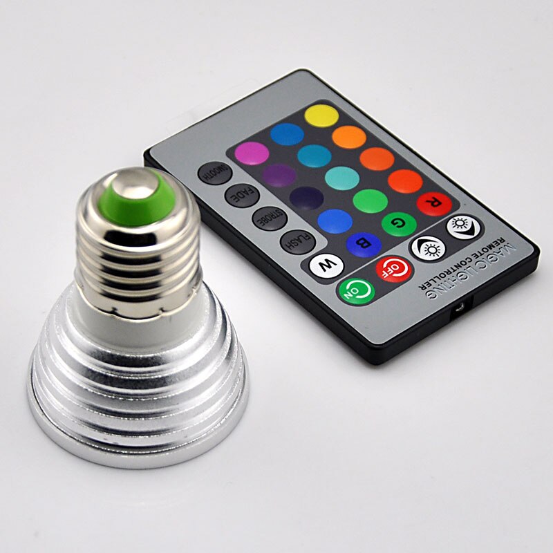 85-265 V 3 W E27 16 Kleuren LED RGB Magic Aluminium SpotLight Bulb Lamp met Draadloze Afstandsbediening 240-300LM-M25