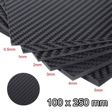 0.5-5MM 100X250mm 3K Mat Oppervlak Twill Carbon Plaat Panel Vellen Hoge Composiet Hardheid materiaal Anti-Uv Carbon Fiber Board