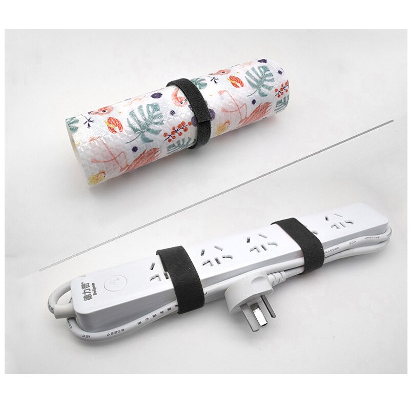 Black nylon power harness storage belt self-cut Velcro data cable storage and sorting self-adhesive strapping cable