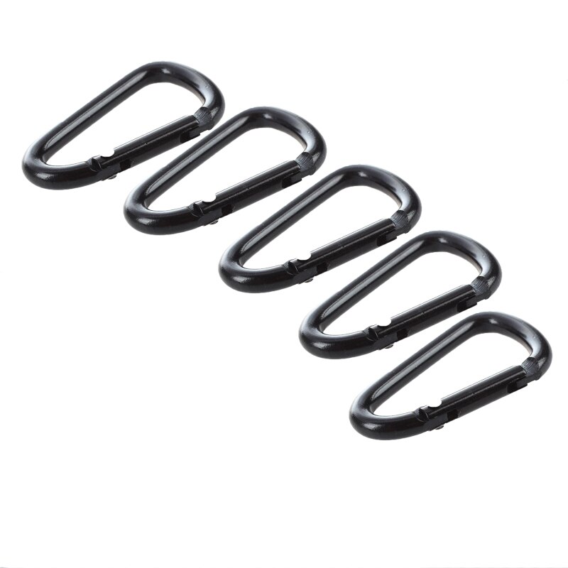 5 Stuks Zwart Aluminium Kalebas Soort Karabijnhaak Lente Clip Sleutelhanger Haak Voor Thuis Outdoor Camping Wandelen Traval Vissen Rugzak Bottl: 5T2