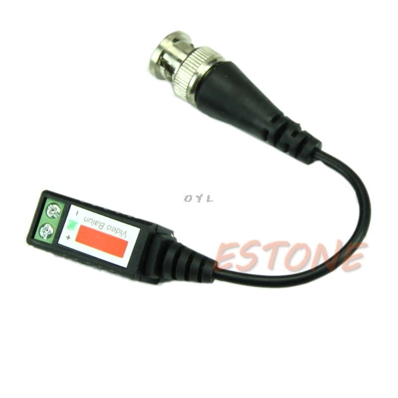 2pc BNC Connector Coaxial Cable Adapter CCTV Camera Passive Video Balun