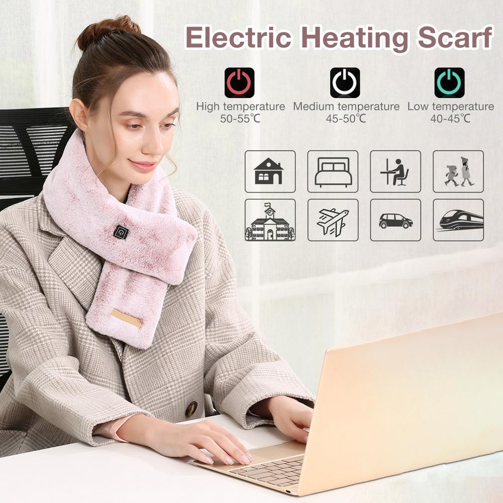 Bufanda calefactable chal de calor USB impermeable abrigo de cuello eléctrico cálido